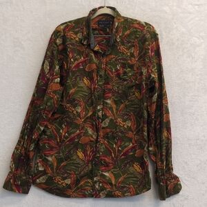 Day & Age Men's Botanical Olive Long Sleeve Button‎ Down Shirt Size L